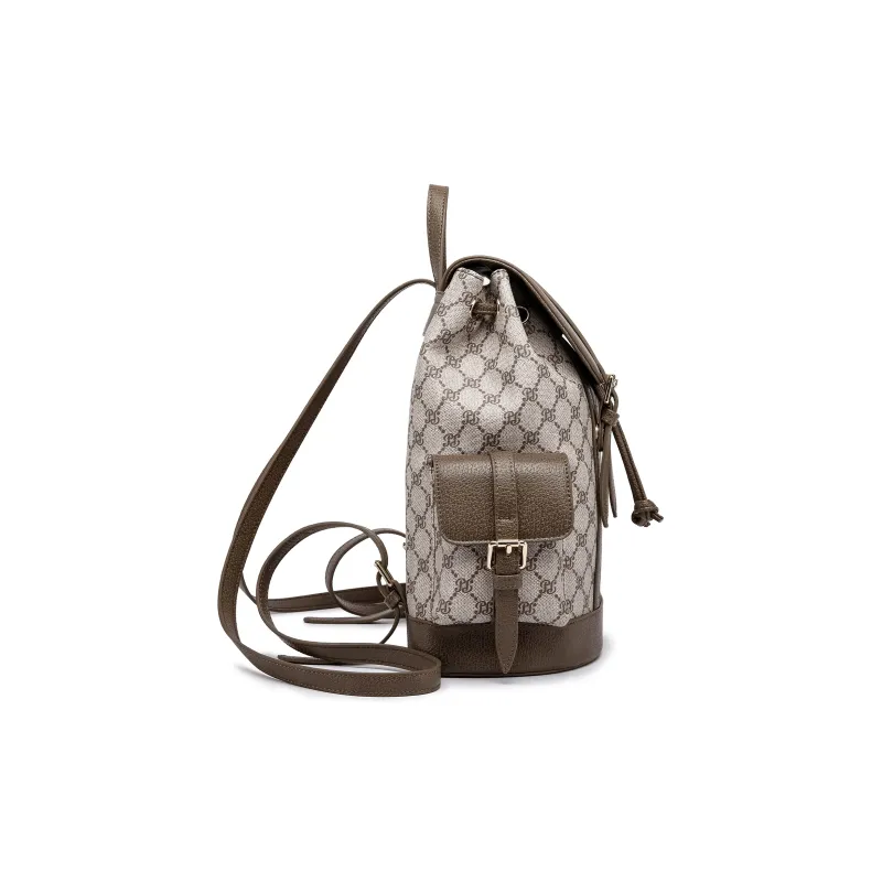 Pepsi PVC Backpack Regular Women's Black/Brown/Khaki-7
