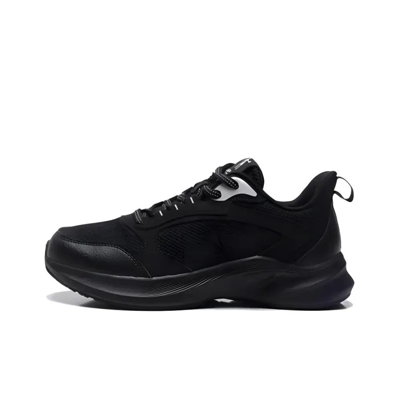 QIAODAN Cushioning Wear Resistant Low Top Casual Running Shoes Men's Black-0