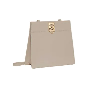 CAFUNE Cow Leather Crossbody Bag Shoulder Bag Women's Taupe