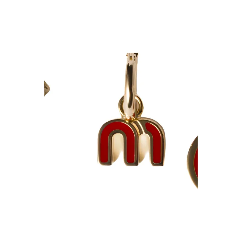 MIU MIU Metal Earrings Unisex Red-2