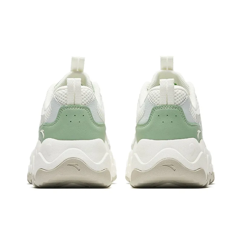 Anta Anti Slip Wear Resistant Low Top Casual Shoes Women's White Green Gray-3