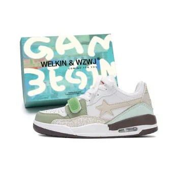 WELKIN&WZWJ Gift Box Set Slip Resistant Low Top Skateboard Shoes Unisex White Fruit Green