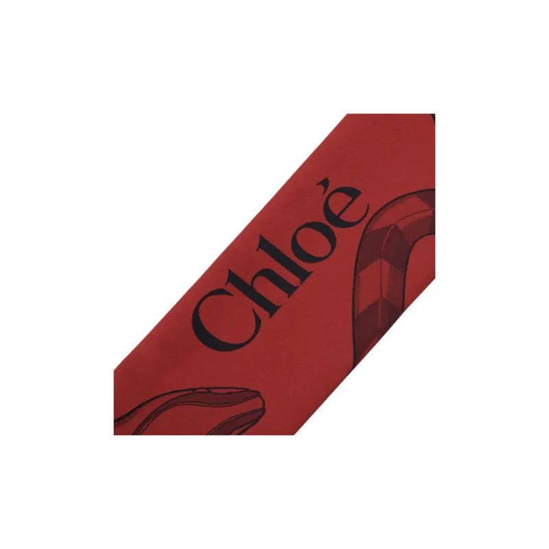 Chloe Silk Silk Scarves Women's Red-1