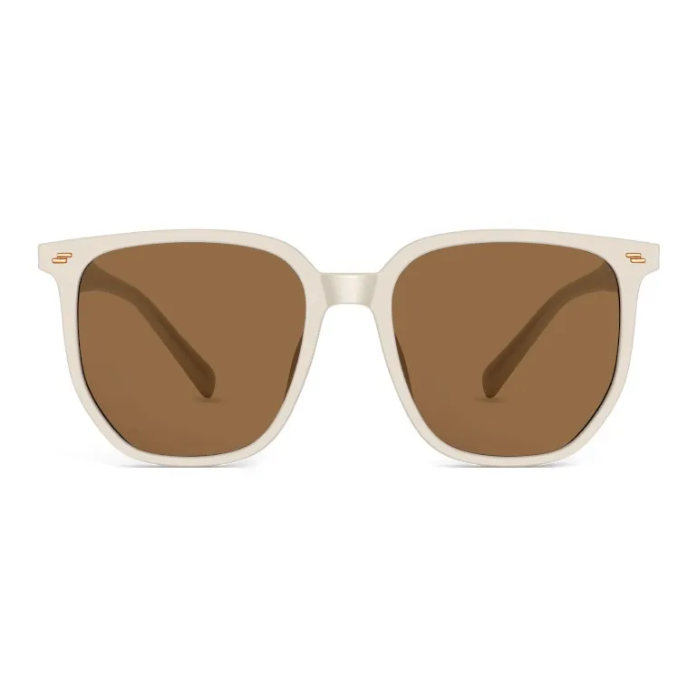 LOHO Plate Frame TR90 Square Driving UV Protection Sunglasses Unisex Black Tea Brown-6
