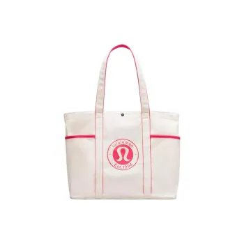 Lululemon Cotton Canvas Bag, Tote Bag, Shopping Bag, Shoulder Bag, Handbag Regular Unisex Cherry Blossom Pink