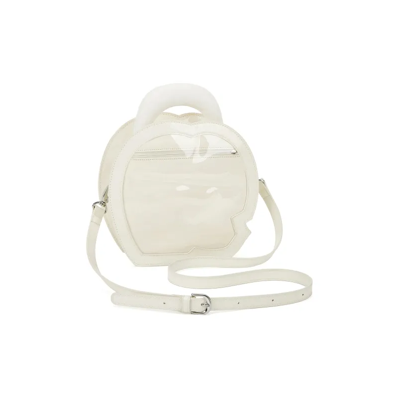SHORT HAIR GIRL Membrana Dermalis Patchwork With TPU Handbag Women's White/Black-3