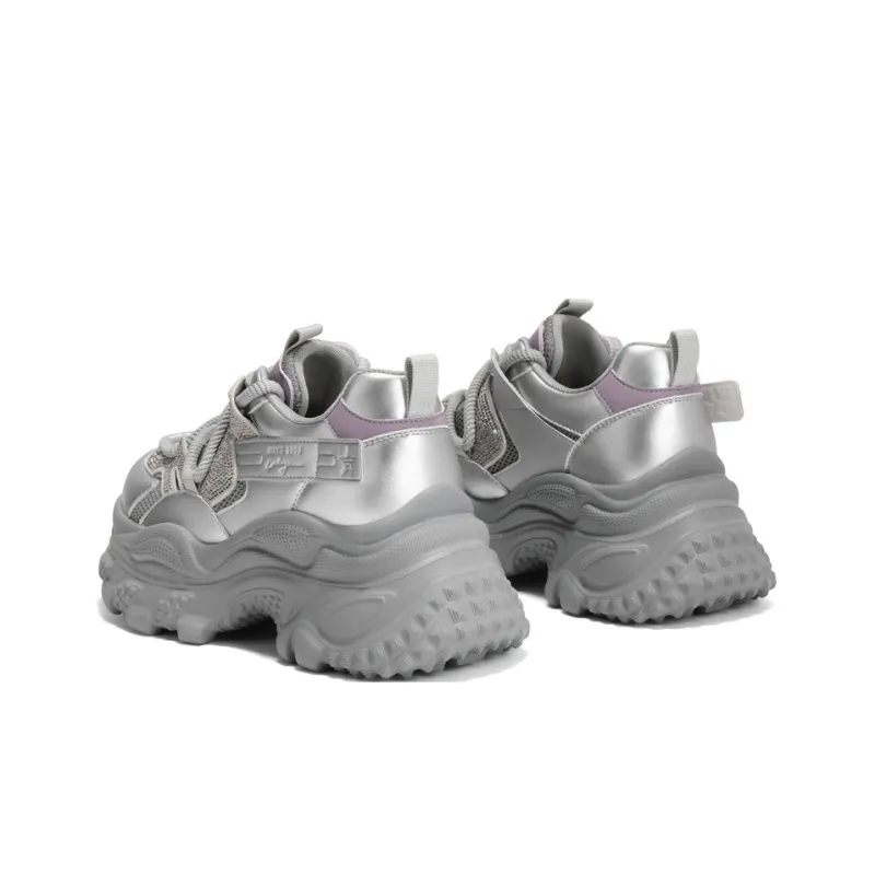 BELLE Height Increasing Coverage Low-Top Chunky Sneakers Women's Apricot-8