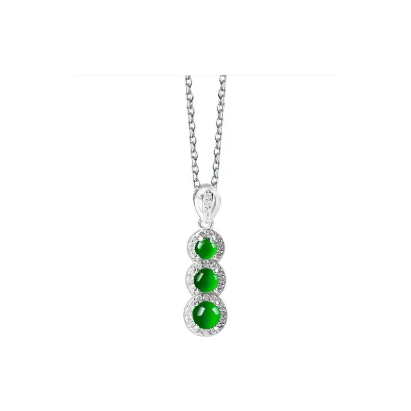 Long Fu Ice Glutinous Jadeite Necklaces Women's-0