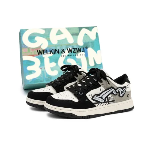 WELKIN&WZWJ Anti Slip And Wear Resistant Lightweight Height Increasing Low Top Skateboard Shoes Unisex