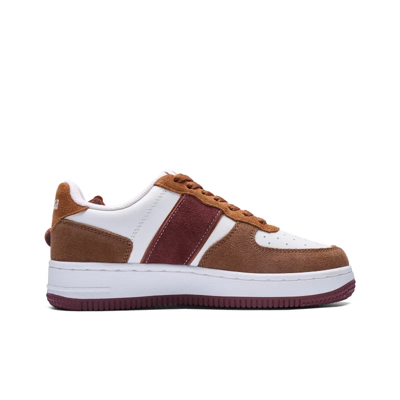 Kappa Anti Slip Wear Resistant Low Top Skateboard Shoes Women's White Brown-2