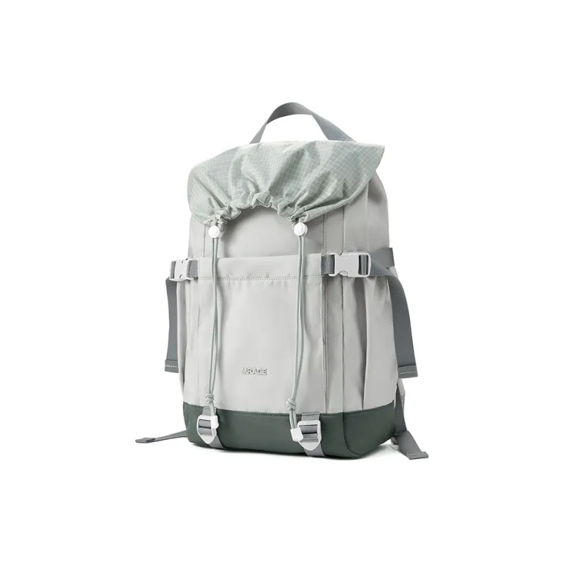 MR.ACE HOMME Fabric Backpack Large Size Unisex Grayish Green/Warm Khaki/Misty Blue Gray-9