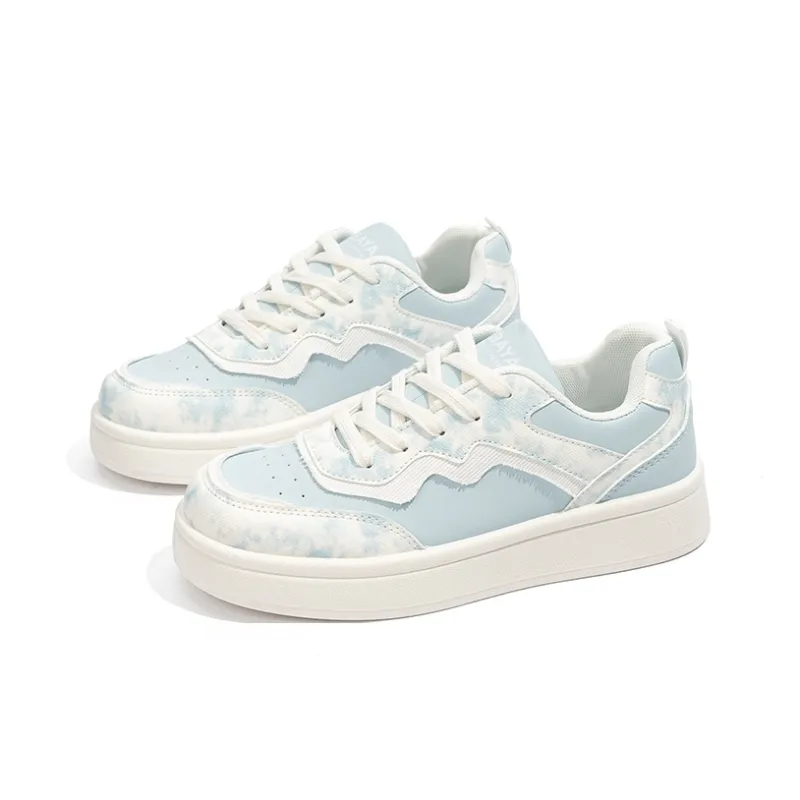 Babaya Slip Resistant Breathable Low Top Skateboard Shoes Women's Blue-2