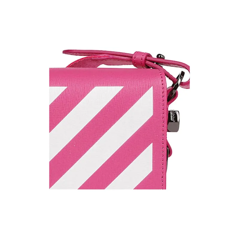 OFF WHITE Binder Clip Bag Diag Mini Fuchsia White-5