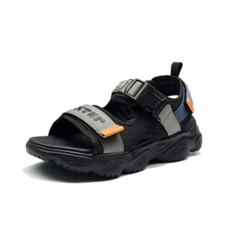 XTEP Beach Sandals Men's Black Green-1