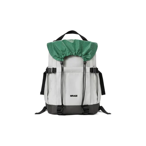 MR.ACE HOMME Fabric Backpack Large Size Unisex Grayish Green/Warm Khaki/Misty Blue Gray