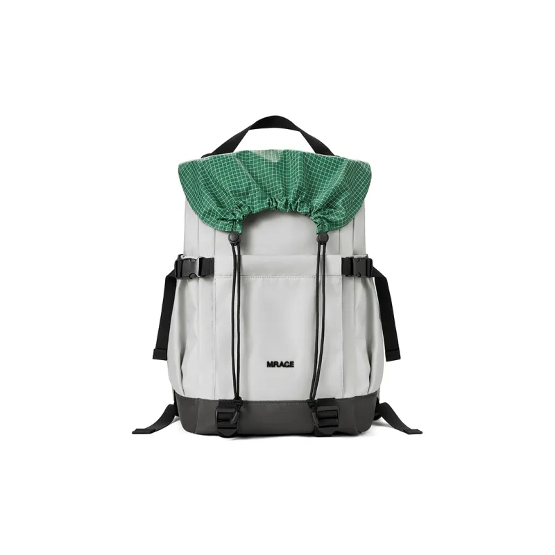 MR.ACE HOMME Fabric Backpack Large Size Unisex Grayish Green/Warm Khaki/Misty Blue Gray-0