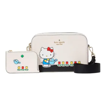 Kate Spade Hello Kitty Collaboration Cow Leather Camera Bag Shoulder Bag Crossbody Bag Mini Women's White