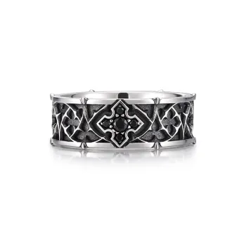 IDEAGEMER 925 Sterling Silver Rings Men's