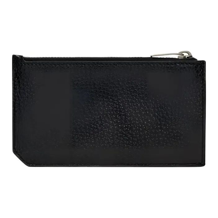 SAINT LAURENT CASSANDRE Calfskin Wallet Small Size Men's Black-2