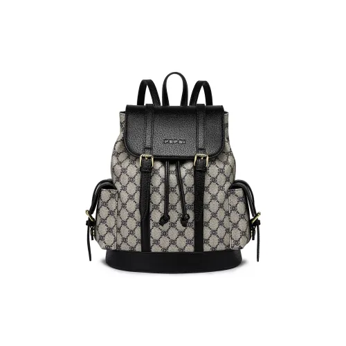 Pepsi PVC Backpack Regular Women's Black/Brown/Khaki