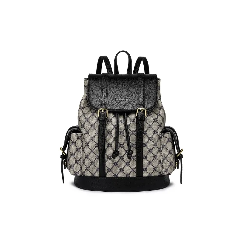Pepsi PVC Backpack Regular Women's Black/Brown/Khaki-0