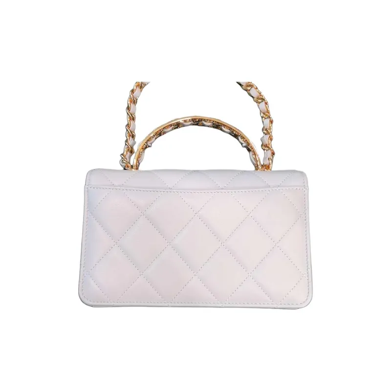 CHANEL Bright Calfskin Shoulder Bag, Crossbody Bag, Handbag Mini Women's Gray Blue-1