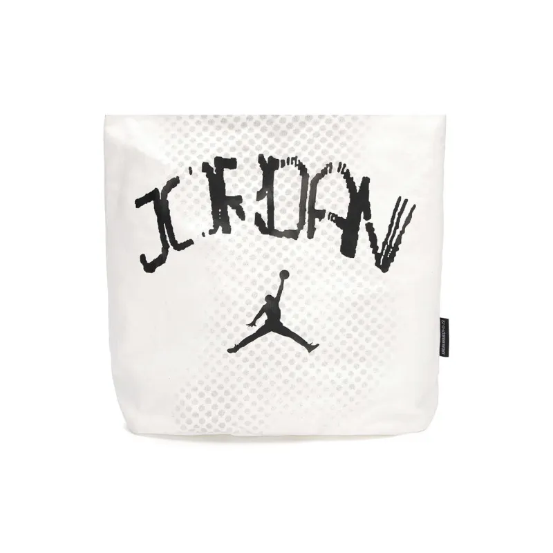 Jordan Cotton Tote Bag Shopping Bag Handbag Shoulder Bag Unisex White-1