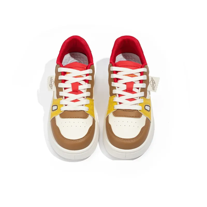 Babaya Slip Resistant Breathable Low Top Kids' Skateboarding Shoes Burger Color Teenagers-5