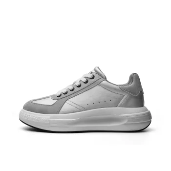 JEEP SPIRIT Skateboard Shoes Men Low Top Bright Sand Silver