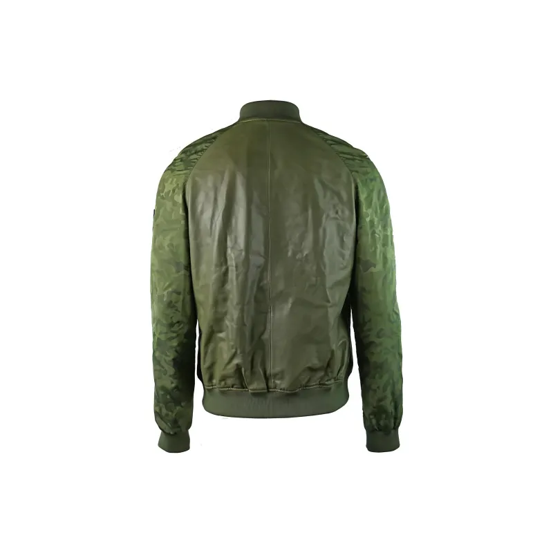 EMPORIO ARMANI Leather Jacket Men's Green-1