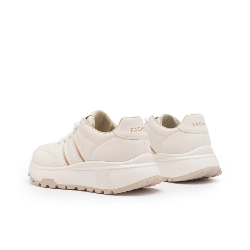Ritai RITAI Height Increasing Rebound Low-Top Casual Shoes Women's Beige Apricot-3