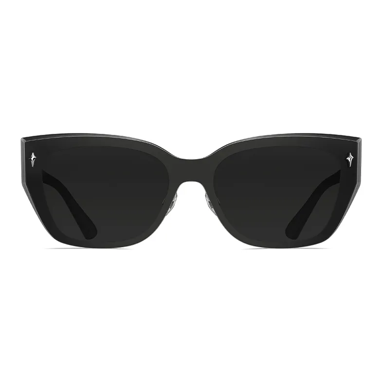 MOLSION Stainless Steel, Nylon Cat Eye Sunglasses Unisex Black White-4