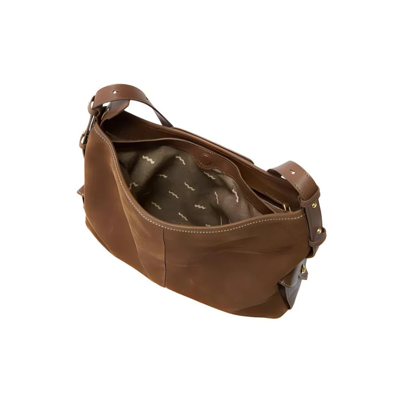 Songmont Suede Hobo Bag, Crossbody Bag, Shoulder Bag Medium Size Unisex Sandalwood Brown-1