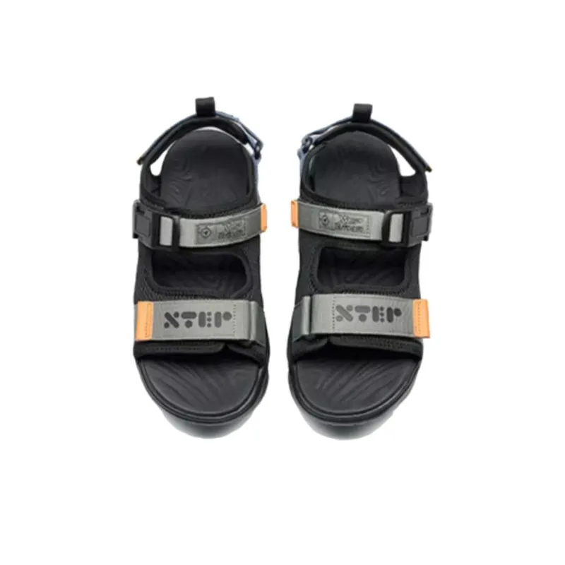 XTEP Beach Sandals Men's Black Green-2