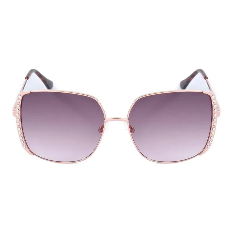GUESS Metal Irregular Shape Sunglasses Women's Pink-0