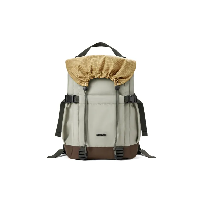 MR.ACE HOMME Fabric Backpack Large Size Unisex Grayish Green/Warm Khaki/Misty Blue Gray-4