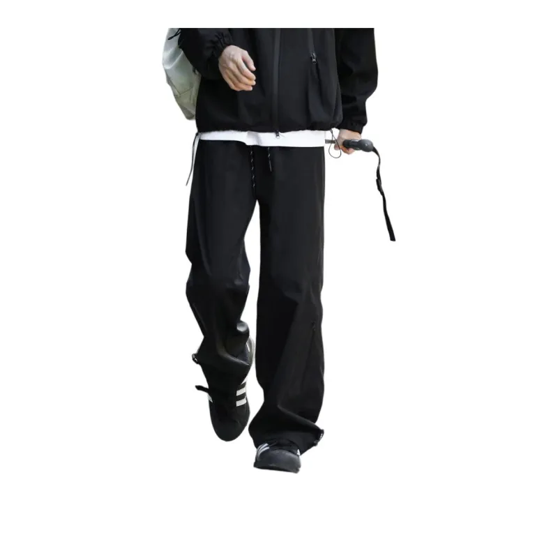 PAINT STAIN Casual Pants Unisex Black-17