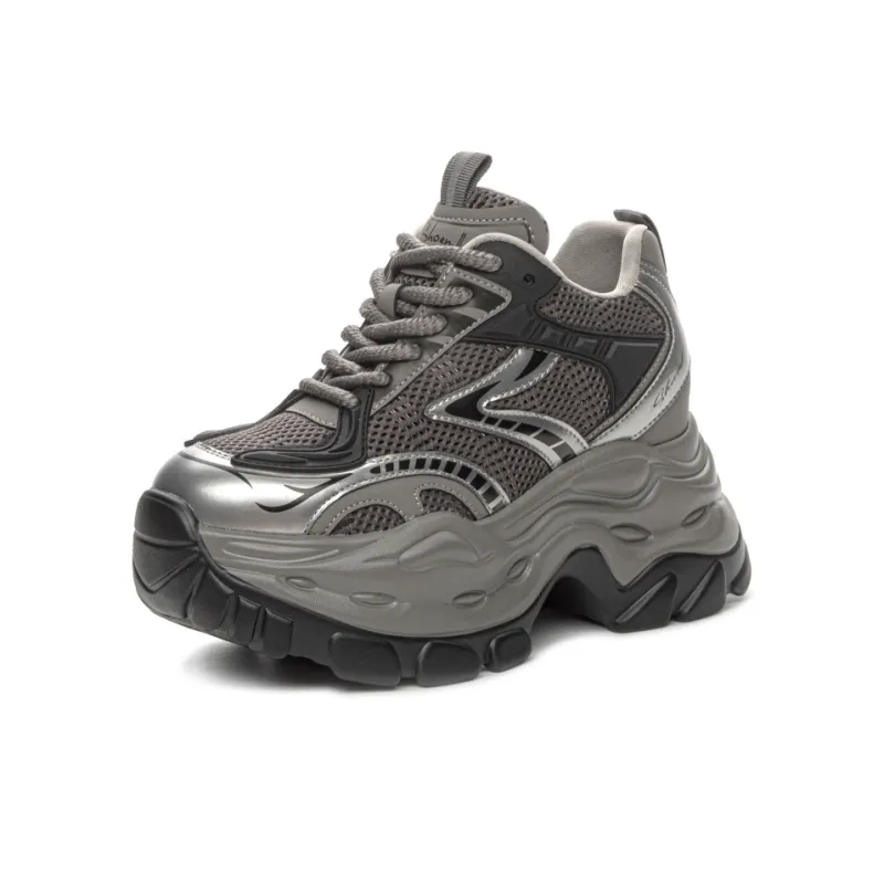 Shangjinni Slip Resistant, Abrasion Resistant, Breathable, Height Increasing Low Top Chunky Sneakers Women's-5