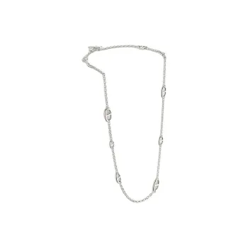 HERMES 925 Sterling Silver Necklaces Unisex Silver