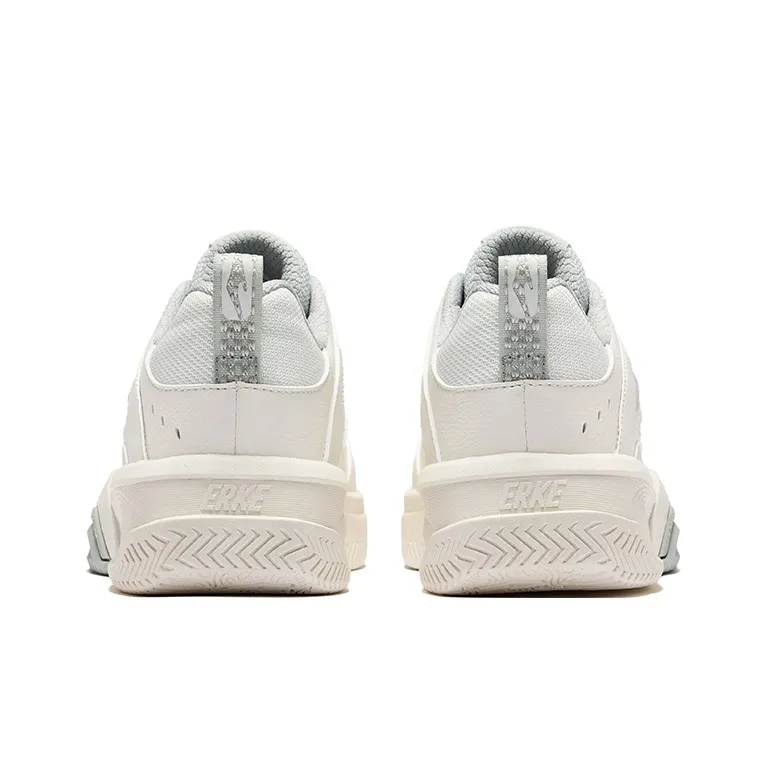 Erke Anti Slip And Wear Resistant Breathable Low Top Skateboard Shoes Women's Microcrystal White Light Gray Green-3