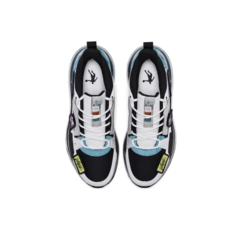 QIAODAN Cute Pet 1.0 Anti-Slip Wear-Resistant Low-Top Sports Casual Shoes Men's Black White Blue-3