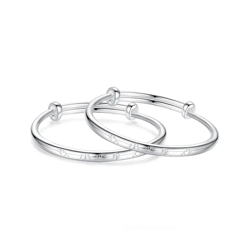 SHENGYALUO 999 Fine Silver Bangles Kids'-0