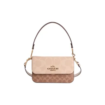 COACH Brynn Artificial Leather Shoulder Bag Medium Size Women's Sand Yellow & Brown Yellow