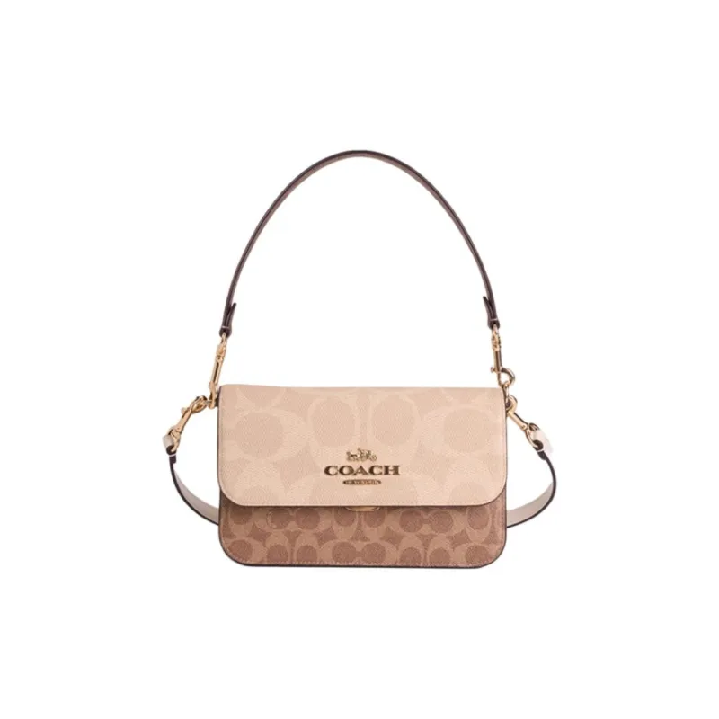 COACH Brynn Artificial Leather Shoulder Bag Medium Size Women's Sand Yellow & Brown Yellow-0