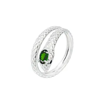 AIDAQIAN S925 Silver Snake Ring Open And Adjustable Unisex