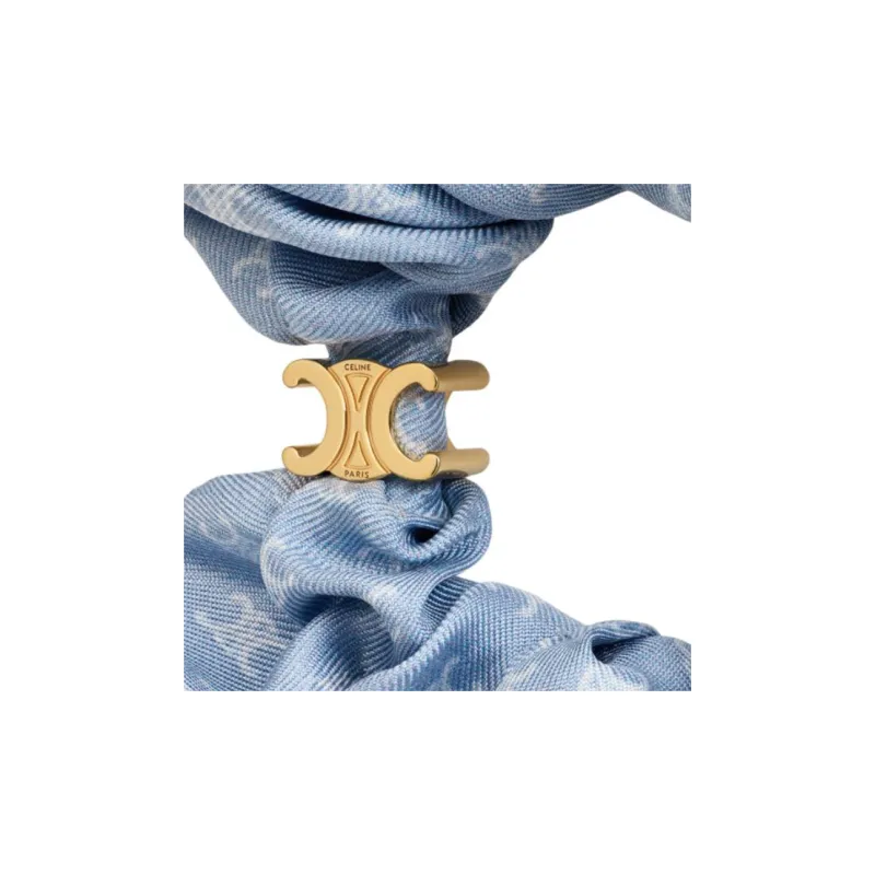 CELINE Scrunchy Mini Triomphe In Silk And Brass With Gold Finish-1