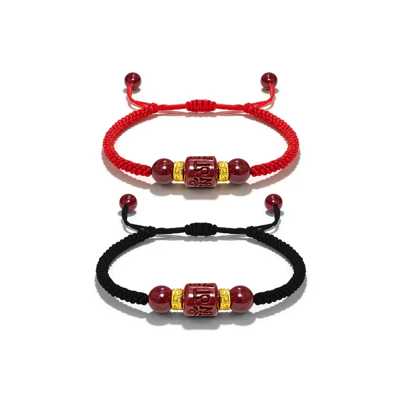 JINGCHENGGOU Reconstructed Cinnabar Bracelets Unisex-6