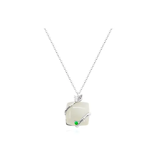 Andaozi Hetian Jade Necklaces Pale Greenish White Jade Women's