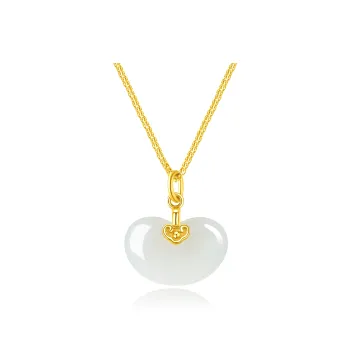 Lao Feng Xiang Hetian Jade Necklaces Pale Greenish White Jade Women's