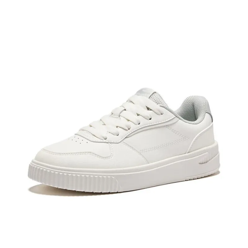 Erke Coverage Anti Slip And Wear Resistant Low Top Skateboard Shoes Women's White Gray-1